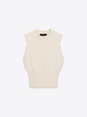 ZARA Sleeveless top with a round neck and ribbed trims